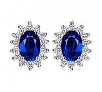 Arete de la piedra preciosa del zafiro azul