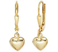 Aretes Colgantes Botones Corazón Corazones 333 Oro Oro Amarillo para Damas Nuevo
