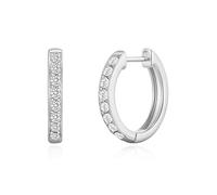 Aretes de aro enchapados en plata creados con cristales de Zircondia®