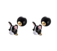 Aretes de Bulldog Francés Esmaltados Lindos con Pelota Colgantes para Mujeres Dijes de Mascota Joyería para Mamás de Perros Regalos (Negro)