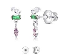 Aretes de tornillo de titanio Limerencia, aretes hipoalergénicos de grado implante F136 de espalda plana para mujer y hombre, joyería de perno doble con circonita cúbica para dormir, 20G, Titanio, Sin