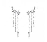 Aretes deslumbrantes de estrella de cadena larga para mujeres Joyas