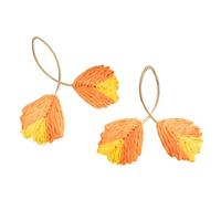 Aretes Hoja Tejidos Moda Geométricos Colgantes Mamá Esposa Amigas Verano Joyería Regalos Declaración Accesorios Artesanales Encantos YIQPKUM (Naranja)