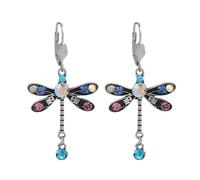 Aretes Leverback Libélula Piedras Adorables Animales Colgantes Joyería Declaración Verano Primavera Encantos Mujer Cumpleaños Vacaciones Regalos (Multicolor)