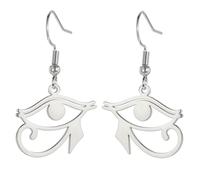 Aretes Ojo Horus Hueco Acero Inoxidable Elegantes Colgantes Mujer Estética Egipcio Símbolo Joyería Regalos Declaración Accesorios YIQPKUM (Chapado en plata)