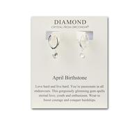Aretes tipo argolla con piedra natal de abril creados con cristales Diamond Zircondia®