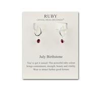 Aretes tipo argolla con piedra natal de julio creados con cristales Ruby Zircondia®