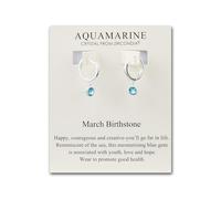 Aretes tipo argolla con piedra natal de marzo creados con cristales de aguamarina Zircondia®