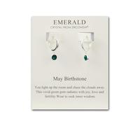 Aretes tipo argolla con piedra natal de mayo creados con cristales Emerald Zircondia®