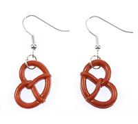 Aretespretzel Oktoberfest Wiesn pendientes - joyería hecha a mano de manera I de mini pretzels marron - pendientes pta