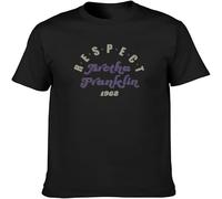 Aretha Franklin Respect Men's T-Shirt Unisex Cotton Print tee Shirts Black XXL