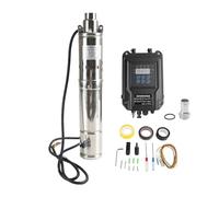 Areyourshop 3" 48V 750W MPPT Screw Solar Bore Pump Submersible Deep Well Hole Steel 3" 48V 750W Deep Well Solar Submersible Bore Hole Water Pump Head 140M