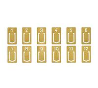 ARFUKA 12 Marcadores Mini Números de Cobre Lectura de Clip de Metal Marcadores de Lectura Marcadores de Página Marcador de Libro Marcador de Regalo para Estudiantes