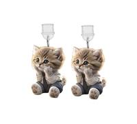 ARFUKA 2 unidades de tapones antipolvo para teléfono móvil USB C con colgante de gato acrílico, compatible con teléfonos móviles, auriculares, tabletas y lectores electrónicos Kindle