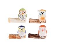 ARFUKA 4 piezas de incienso soporte de cerámica búho palo quemador de incienso quemador quemador incienso soporte para varillas de incienso, hogar, oficina, yoga, meditación