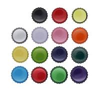 ARFUKA 75 tapas para botellas de cerveza, coronas absorbentes de oxígeno en 15 colores surtidos para elaboración casera