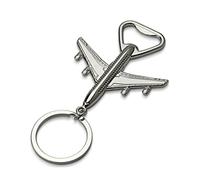 ARFUKA Abrebotellas llavero con forma de avión, abrebotellas de cerveza, llavero novedad, abrebotellas de bebida, regalo para mujeres, hombres, regalo para boda, Navidad y cumpleaños, plata