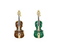 ARFUKA Juego de 2 alfileres de violín de acero inoxidable para ropa, bolsos, chaquetas, regalo de música elegante para músicos, hombres y mujeres, Acero inoxidable