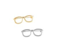 ARFUKA Juego de broches de metal con forma de gafas, accesorios para bufanda, abrigo, accesorios para hombres y mujeres, paquete de 2, Metal
