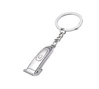 ARFUKA Llavero con colgante de cortapelos de metal, joyería de Navidad, regalo de cumpleaños, llavero para hombre, plateado, Small