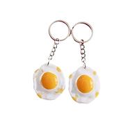 ARFUKA Llavero con colgante de huevos fritos de imitación, llavero, llavero, llavero para mujeres y hombres, regalo para cumpleaños, Navidad, festival, paquete de 2, Multicolor, S