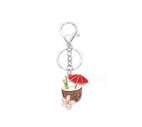 ARFUKA Llavero con colgante de taza de jugo de coco, llavero unisex organizador de llaves, llavero de cumpleaños, Navidad, boda, día de San Valentín, regalo para hombres y mujeres, Multicolorido,