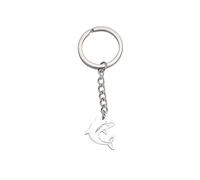 ARFUKA Llavero con colgante de tiburón de metal, unisex, organizador de llaves, llavero divertido, cumpleaños, Navidad, boda, día de San Valentín, regalo para hombres y mujeres, plata, plata, S