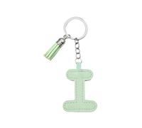 ARFUKA Llavero con letra de piel sintética, diseño de alfabeto I Auto Llavero Regalo de joyas para hombre y mujer, verde, Talla única