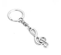 ARFUKA Llavero de acero inoxidable con nota musical colgante de coche para hombres y mujeres