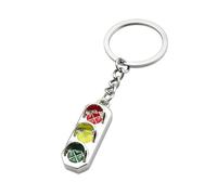 ARFUKA Llavero de metal con colgante de semáforo, llavero de aleación, unisex, organizador de llaves, regalo para hombres y mujeres