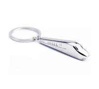 ARFUKA Llavero de metal con diseño de tren, llavero con colgante de bolsa, regalo para Navidad y cumpleaños, plateado, Large