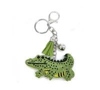 ARFUKA Llavero de piel sintética de piel sintética con diseño de cocodrilo, joyería para bolsa de coche, accesorios, verde, Talla única