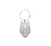 ARFUKA Llavero hueco con colgante de lobo unisex, organizador de llaves, llavero de cumpleaños, Navidad, boda, día de San Valentín, regalo para hombres y mujeres, plateado, plata, Talla única
