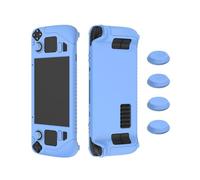 ARFUKA Silicone Protective Case Compatible with Steam Deck with 4 Thumb Grip Caps Full-Body Protection, Anti-Scratch, Washable Enhanced Grip Sleeve & Accessories Blue