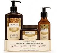 ARGANICARE | Champú + Mascarilla + Suero de Ricino | Acelerador de crecimiento | Calma el cuero cabelludo | Nutre y Fortalece el Cuero Cabelludo | Cabello Fuerte y Brillante | 400ML + 500ML + 100ML