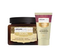 ARGANICARE | Gama Ricin | Mascarilla fortalecedora 500 ml + Champú 50 ml | Con aceite de ricino ecológico | Cuidado del cabello | Alimentar | Refuerce | Hidrata | Todo tipo de cabello