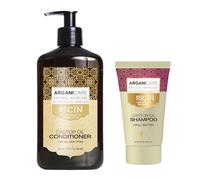 ARGANICARE - Línea Ricino - Acondicionador Reconstructor 400 ml + Champú 50 ml - Con Aceite de Ricino Orgánico - [Cuidado para el Cabello] - Nutre | Fortalece | Hidrata - Para todo tipo de cabello