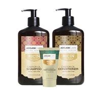 ARGANICARE - Línea Ricino - Champú Acelerador de Crecimiento 400 ml + Acondicionador Reconstrucción 400 ml + Mascarilla 50 ml - Con Aceite de Ricino Orgánico - Nutre | Fortalece | Todo Tipo de Cabello