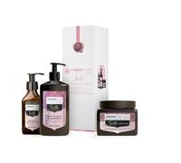 Arganicare Tris Cabello con Proteína de Seda - Champú 400 ml, Mascarilla 500 ml y Suero 100 ml para un Tratamiento Completo