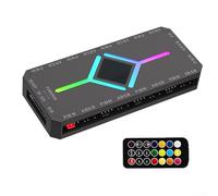 ARGB Controlador 5V 3-Pin, para PWM Control de temperatura Control remoto inalámbrico RGB para ventilador para PC Sistema de refrigeración de iluminación de computadora (negro)