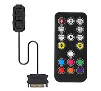 ARGB Controller con mando a distancia,AYWHP 5 V 3 Pines Mini RGB Kit de Controlador de Ventiladores de PC,Tira LED de PC, Ventiladores ARGB de Computadora
