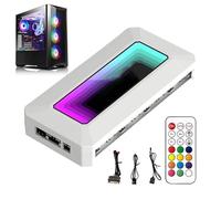 ARGB Controller Hub, 8 puertos Motherboard Fan Controller, Prism Algorithm PC Splitter, PWM Smart Temperature Control Box for Desktop Computer Case Setup, 11,4 x 5,5 x 2 cm, Black