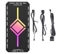 ARGB PWM Fan Hub, 5V 3Pin ARGB 4Pin PWM Hub PC Controller Hub, fuente de alimentación SATA, conectores ARGBs de 8 x 5 V 3 pines, conectores de ventilador PWM de 8 x 4 pines, divisor de ventiladores