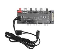 Argb PWM Fan Hub Splitter 2 en 1 Diseño con 6 puertos PWM y 5 puertos Argb SATA alimentado para el control de chasis e iluminación de la computadora