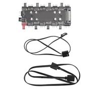 ARGB PWM Hub, 2 en 1 Hub de 8 Vías Ventilador de PC de 8 Canales Hub PWM Placas PCB ARGB y Hub PWM para Expandir el Ventilador de la Placa Base