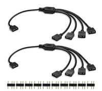 ARGB Splitter Binghe ARGB Hub Cable Divisor, 5V 3Pin Cable Divisor de 1 a 4, Cable Alargador para Conector ARGB, Cable alargador para Ventilador para Conector para iluminación de Ventilador(2 Piezas)