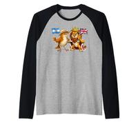 Argentina Bandera del Reino Unido Raíces argentinas Herencia Camiseta Manga Raglan