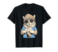Argentina Bandera Gato Argentinos Argentinos Camiseta gráfica económica, Hombre, Negro, S
