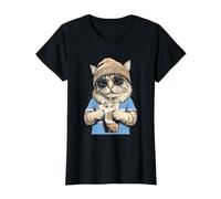 Argentina Bandera Gato Argentinos Argentinos Camiseta gráfica económica, Mujer, Negro, S