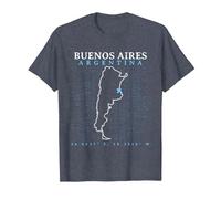 Argentina Buenos Aires Camiseta, Hombre, Azul Jaspeado, XL